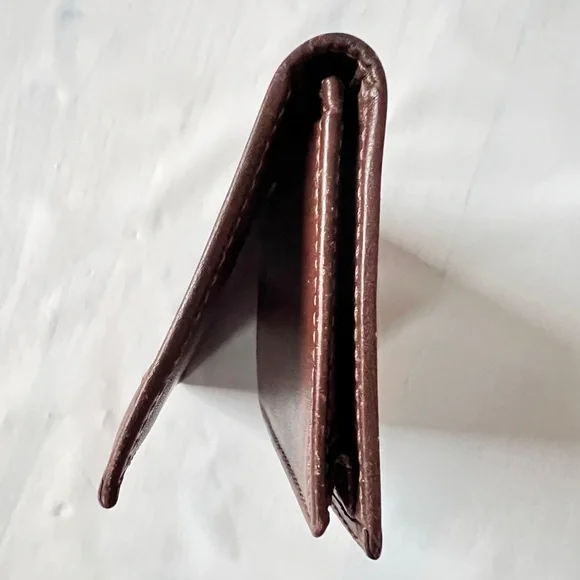 Dunhill card case business card holder brown leather and black canvas Unisex VTG